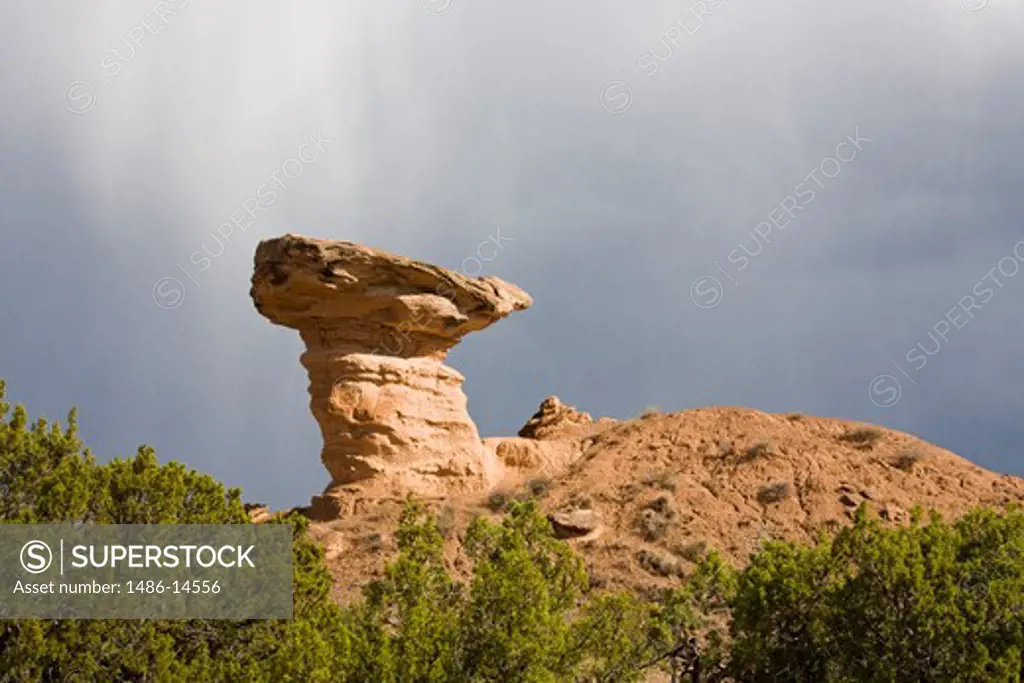 Low angle view of camel rock, Tesuque Pueblo, Santa Fe County, New Mexico, USA
