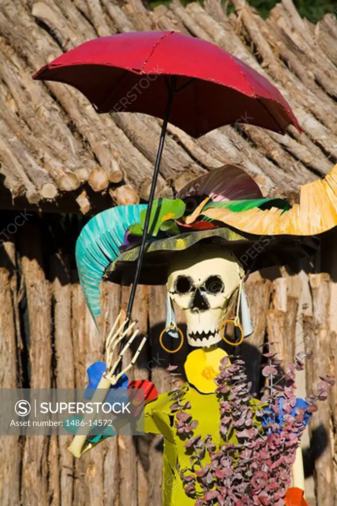 Artistic skeleton at a store, Mesilla, Las Cruces, New Mexico, USA