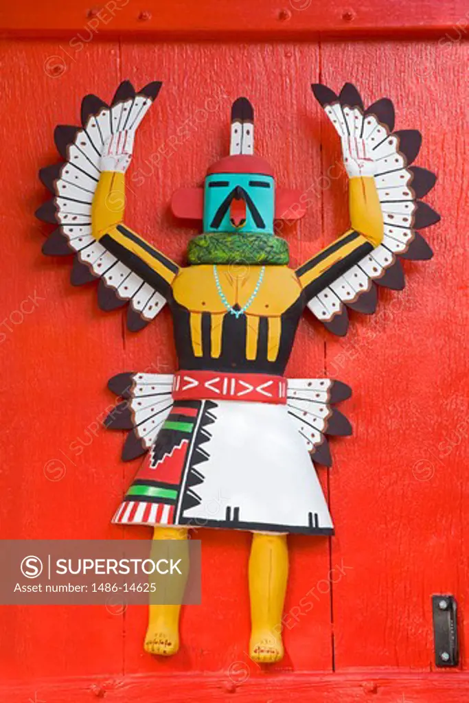 USA,New Mexico, Albuquerque, Old Town District, Decorated door, close-up