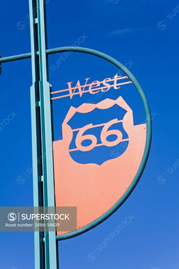 USA,New Mexico, Albuquerque, Central Avenue, Route 66 sign