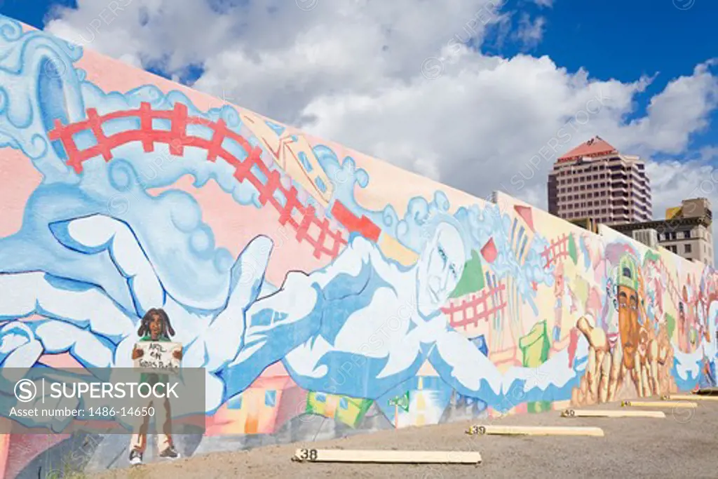 USA,New Mexico, Albuquerque, 2nd Street, Mural by Antonio Lente