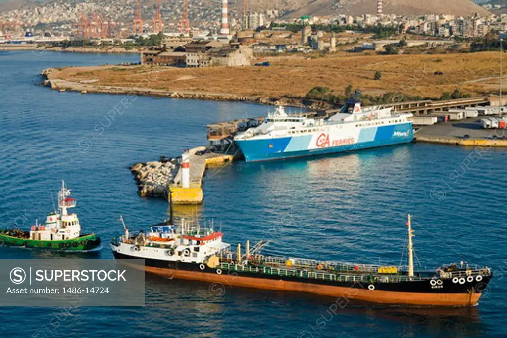 Oil tanker at the Port of Piraeus, Athens, Greece