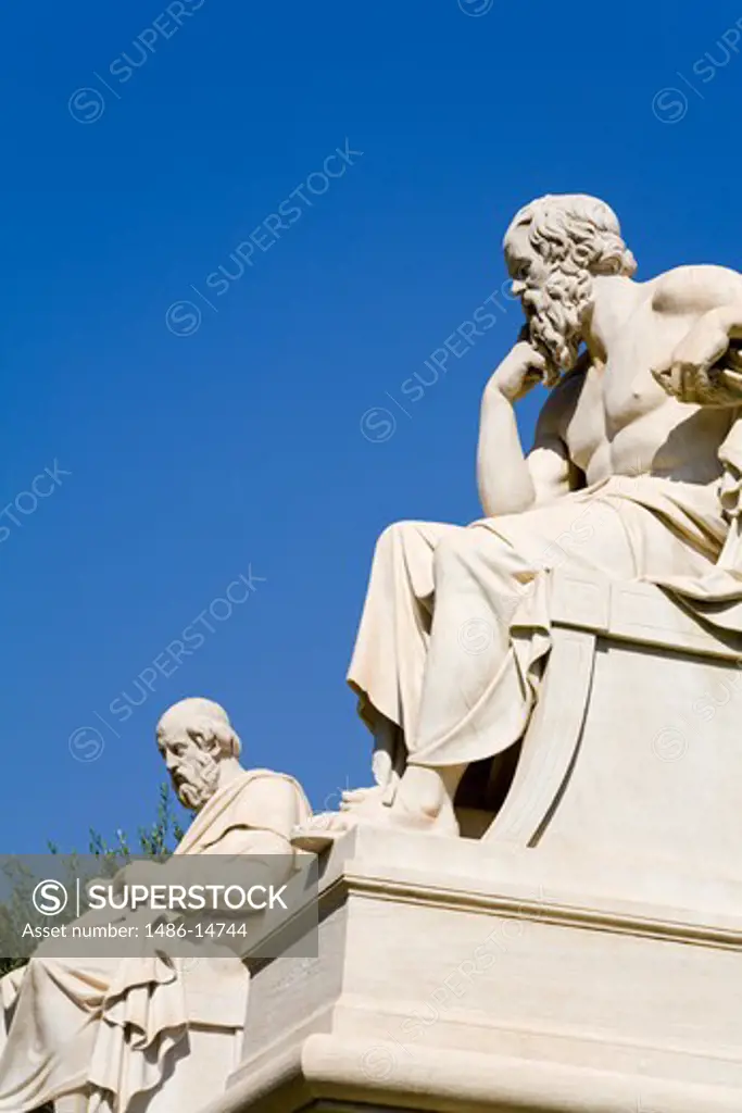 Statues of Plato and Socrates, Athens Academy, Athens, Greece