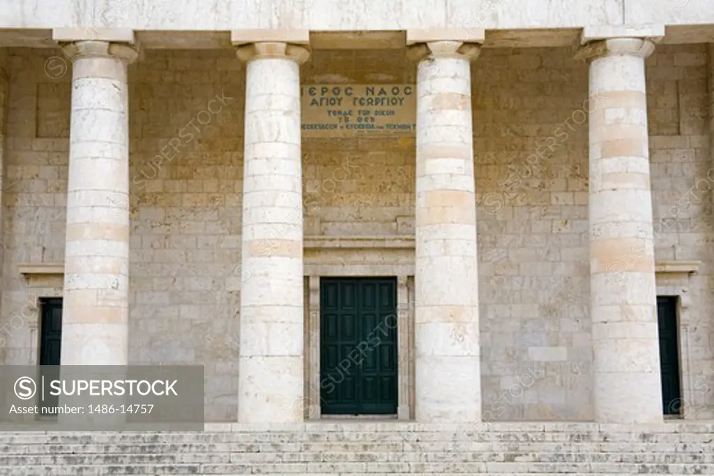 Facade of a church, St. George's Church, Old Fortress, Corfu Town, Ionian Islands, Greece