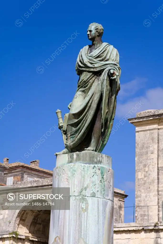 Low angle view of a statue, Museum of Asian Art, Corfu Town, Ionian Islands, Greece