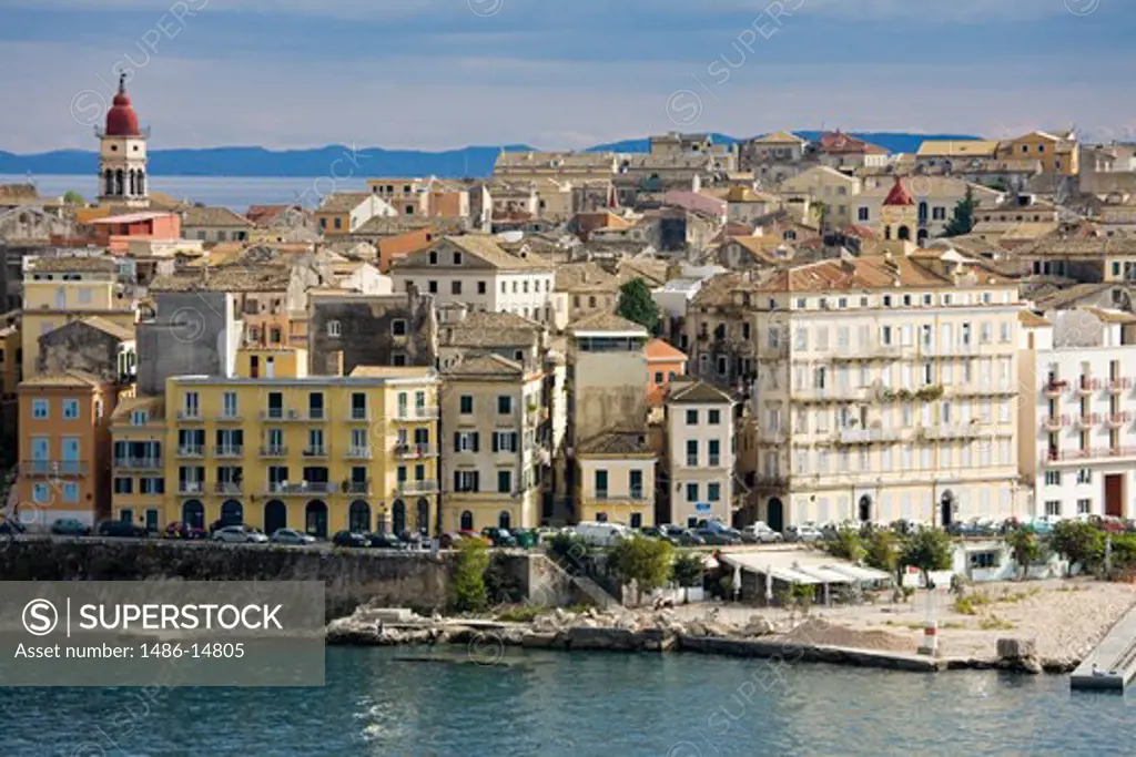 Buildings in an old town, Old Town, Corfu Town, Ionian Islands, Greece
