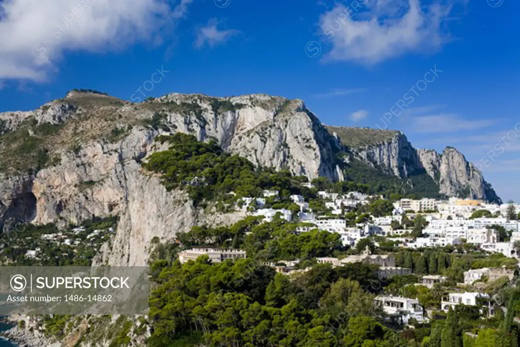 View from Belvedere Tragara view point, Capri Island, Bay of Naples, Italy, Europe