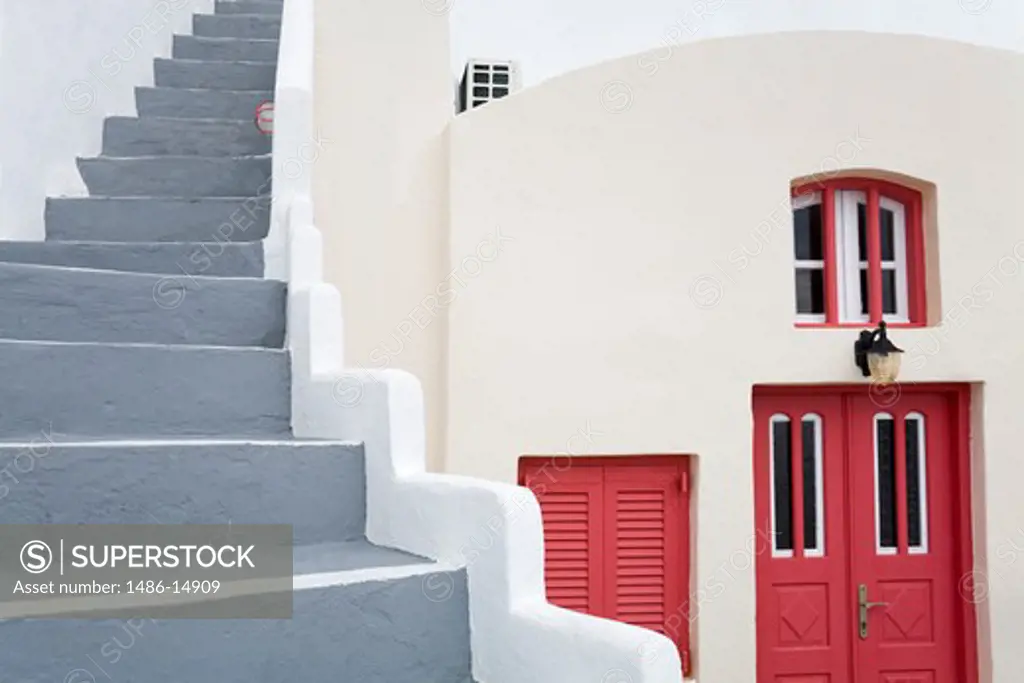 Stairs in Oia village, Santorini Island, Greece, Europe