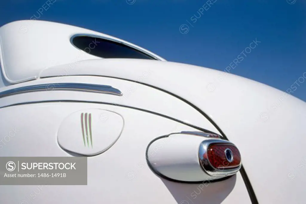Close-up of a tail light of a vintage car