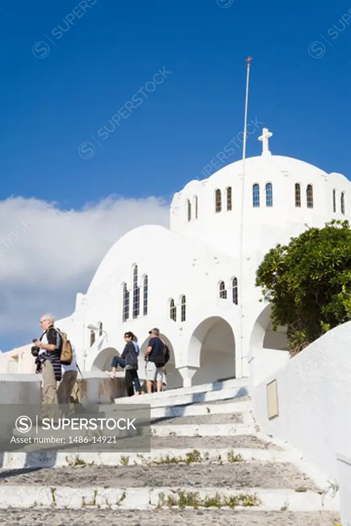 Cathedral of Candlemas of the Lord in Fira town, Santorini Island, Cyclades, Greece, Europe