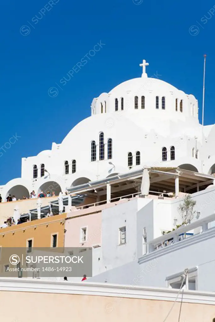 Cathedral of Candlemas of the Lord in Fira town, Santorini Island, Cyclades, Greece, Europe