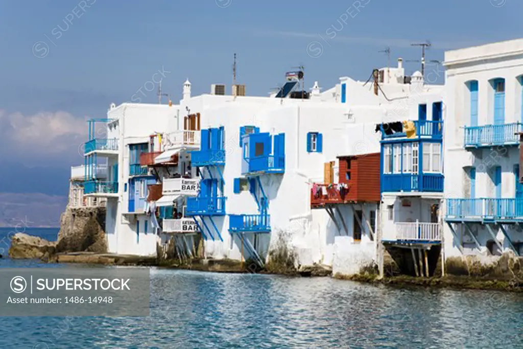 Little Venice in Mykonos Town, Island of Mykonos, Cyclades, Greece, Europe
