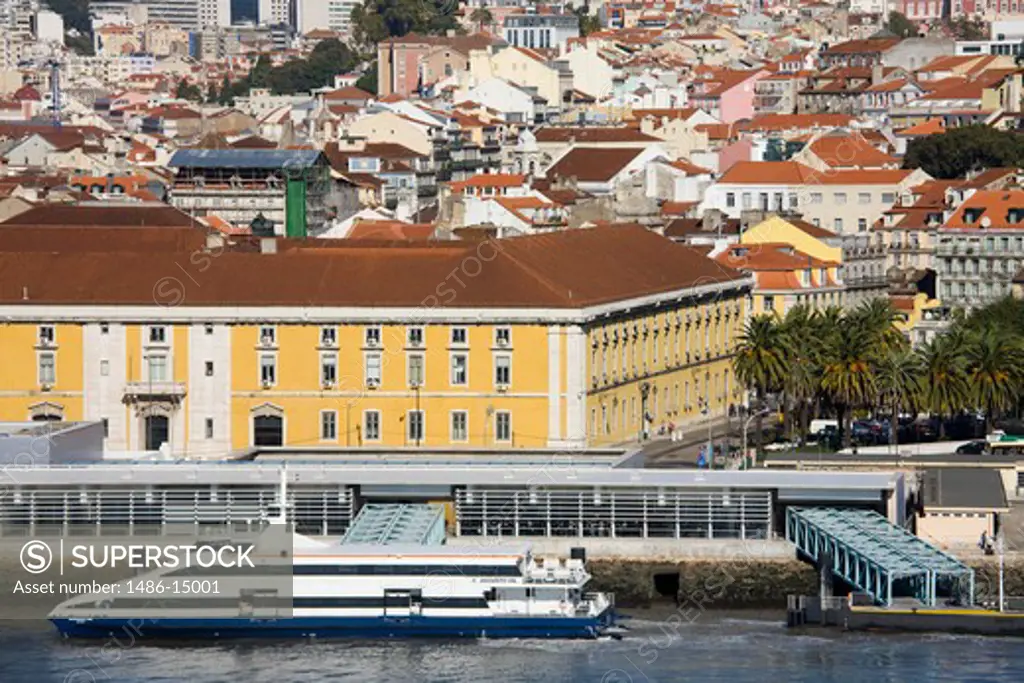Ferry terminal in Comercio Square, Lisbon, Portugal, Europe
