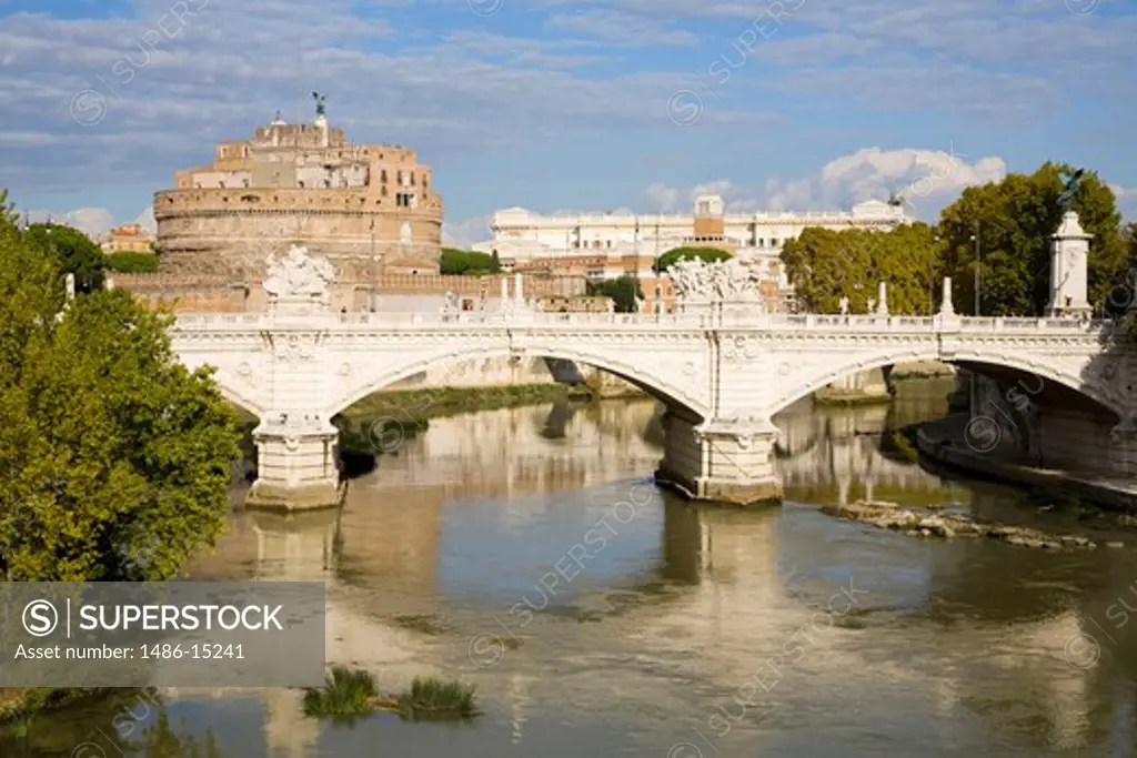 Vittorio Emanuelle bridge & St. Angelo Castle & National Museum, Rome, Italy, Europe