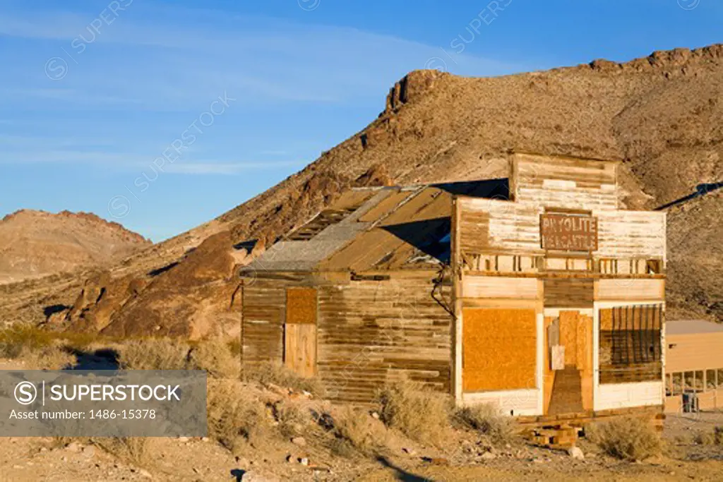 Mercantile at the Rhyolite ghost town, Beatty, Nevada, USA, North America
