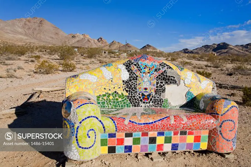 Goldwell sculpture museum at Rhyolite ghost town, Beatty, Nevada, USA, North America