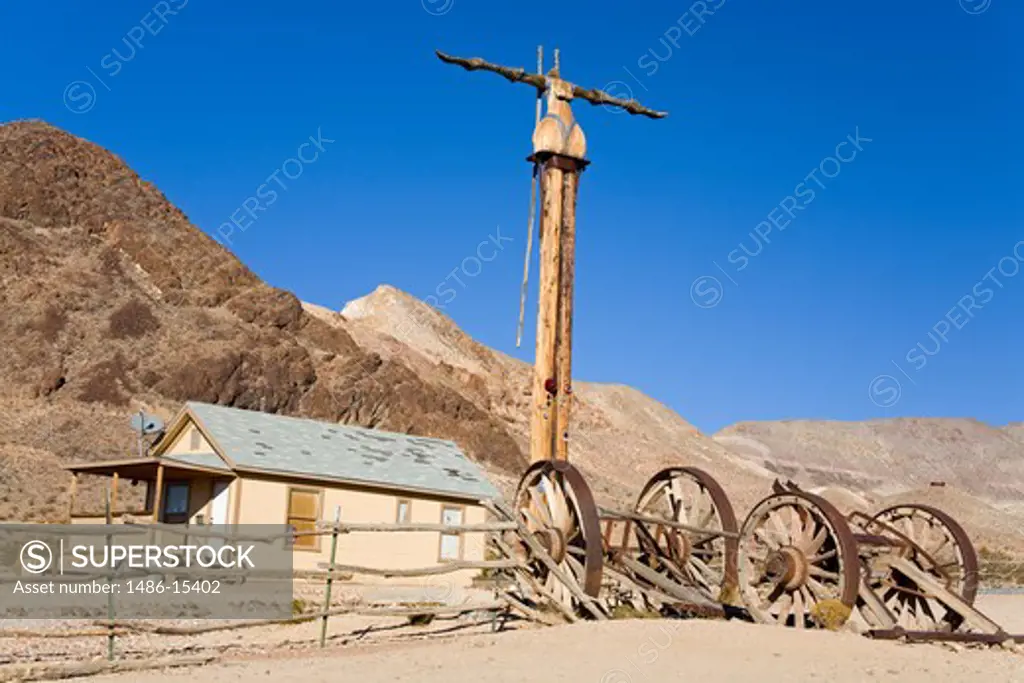 Goldwell sculpture museum at Rhyolite ghost town, Beatty, Nevada, USA, North America
