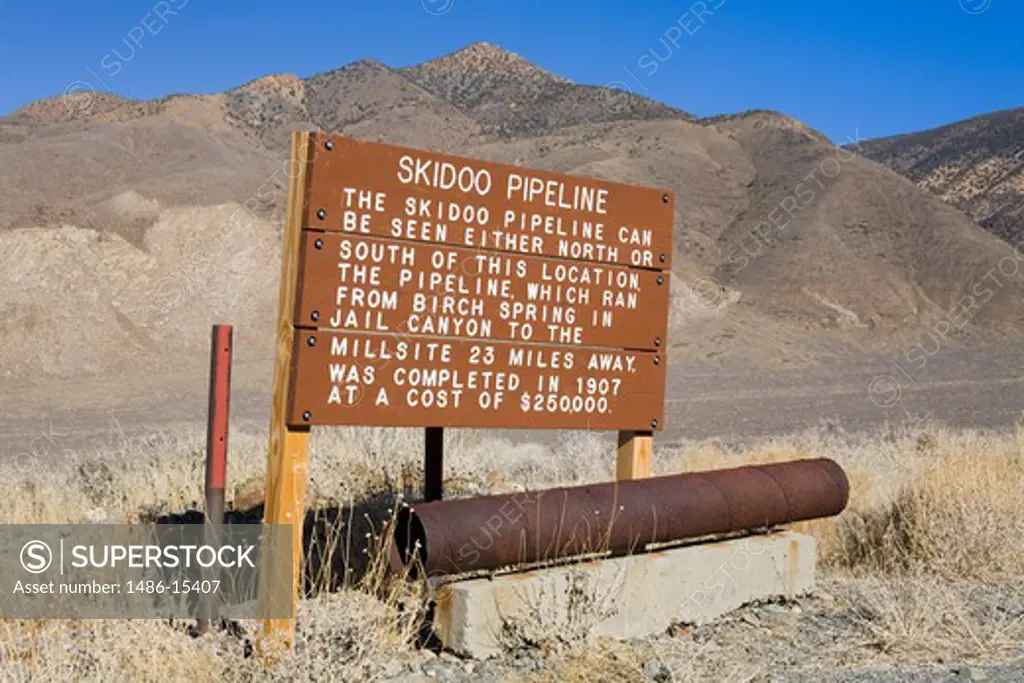 Skidoo Pipeline in Death Valley National Park, California, USA, North America