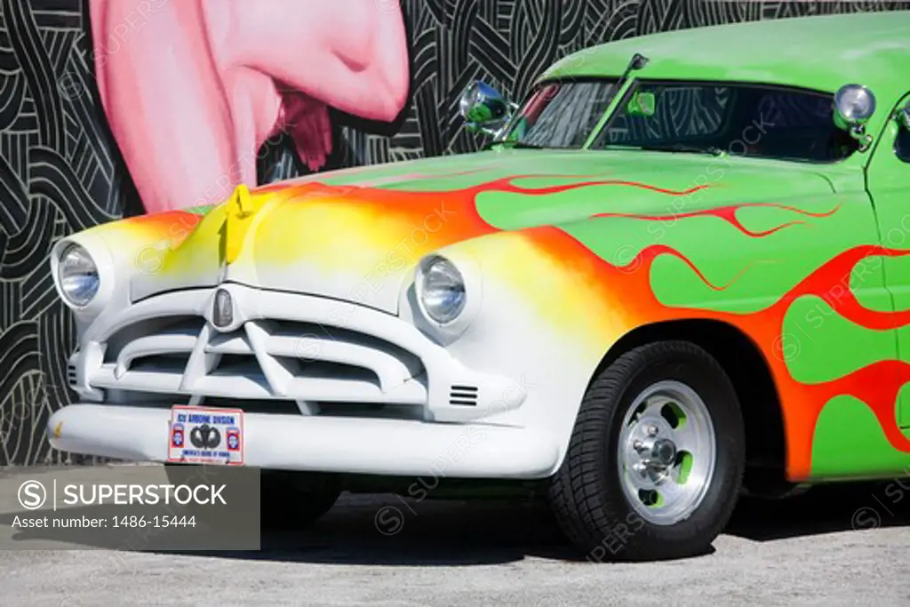 Classic car in the Wynwood Arts District, Miami, Florida, USA