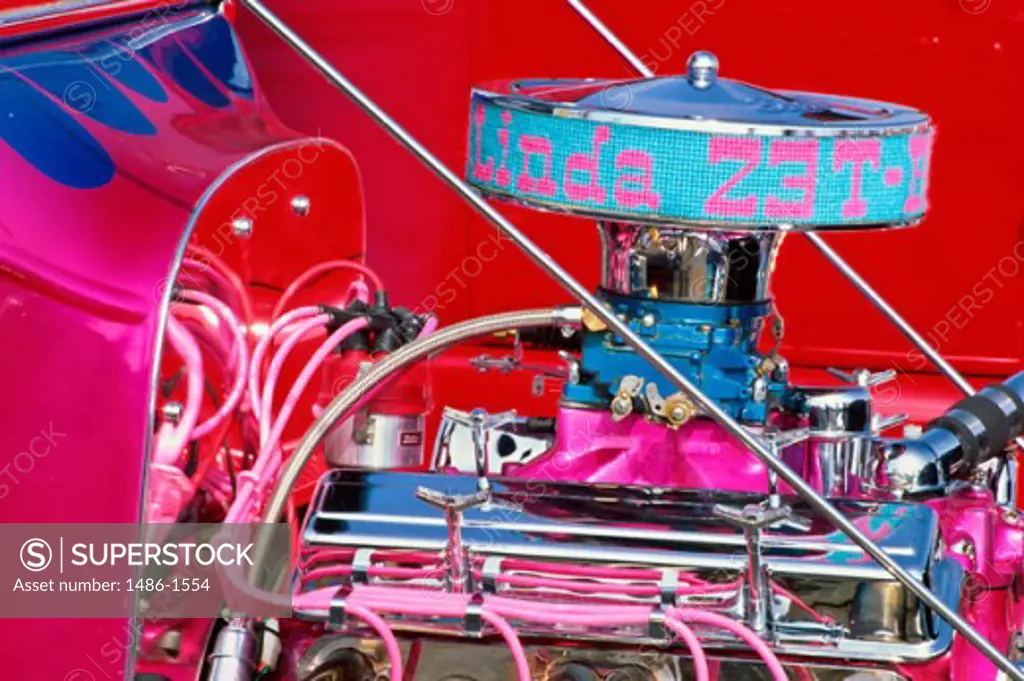 Engine of a hot rod car