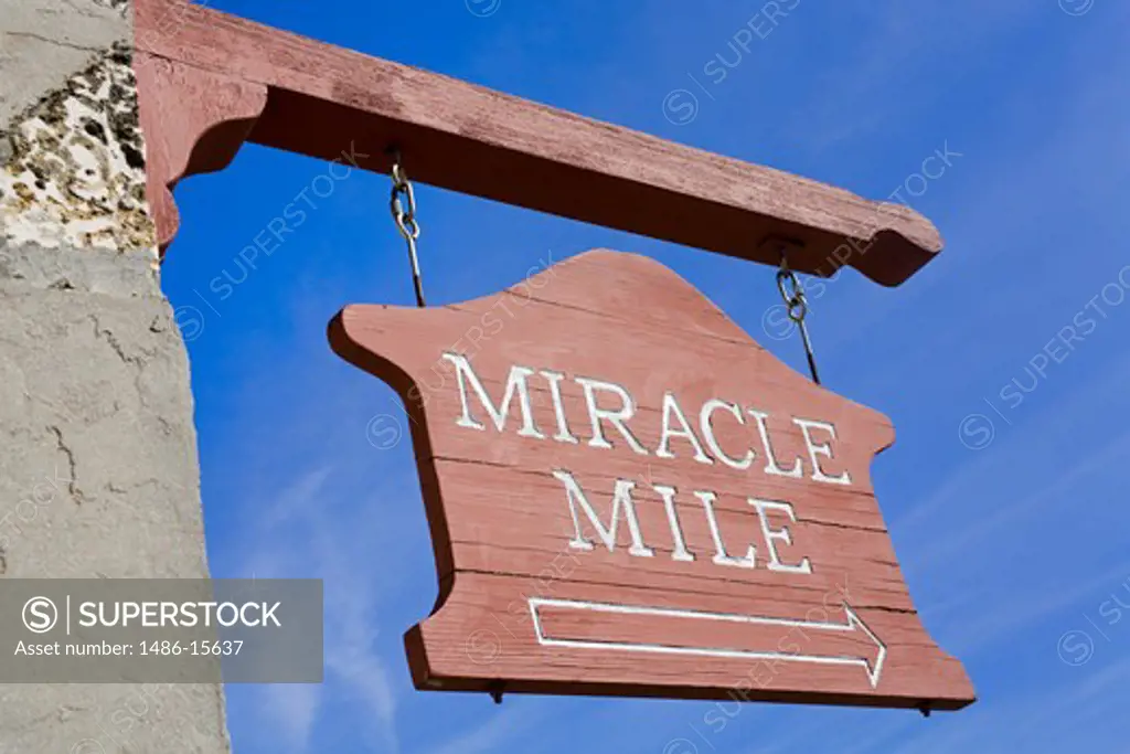 Miracle Mile sign in Coral Gables, Miami, Florida, USA