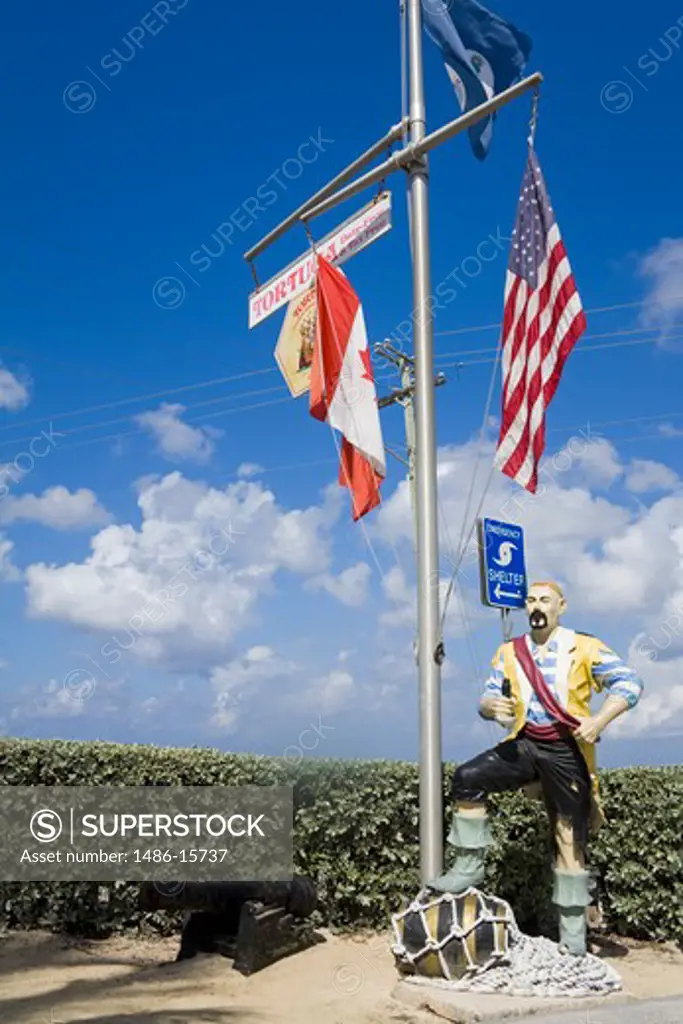 Flags on mast in George Town, Grand Cayman, Cayman Islands, Greater Antilles, Caribbean