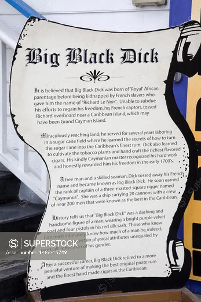 History of pirate Big Black Dick in George Town, Grand Cayman, Cayman Islands, Greater Antilles, Caribbean