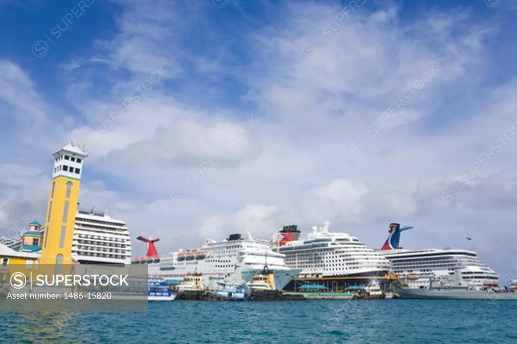 Cruise ships at Prince George Wharf, Nassau, New Providence Island, Bahamas