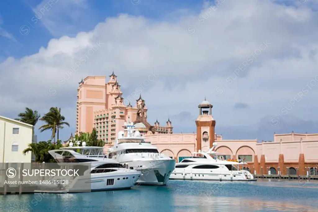 Yachts at Atlantis Marina on Paradise Island, Nassau, New Providence Island, Bahamas