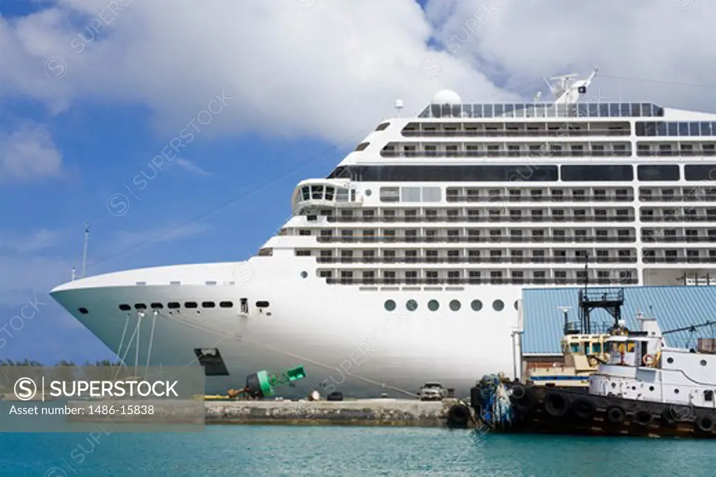 Cruise ship at Prince George Wharf, Nassau, New Providence Island, Bahamas