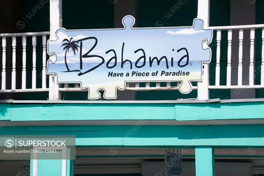 Close-up of a store sign, Bay Street, Nassau, New Providence Island, Bahamas