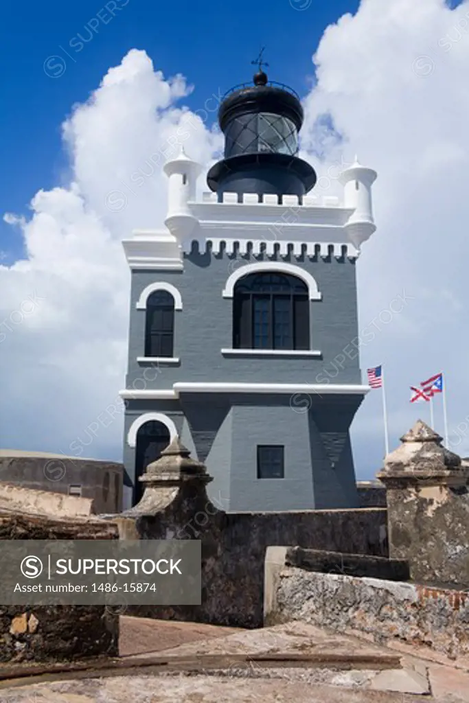El Morro Lighthouse on Castillo San Felipe del Morro, Old San Juan, San Juan, Puerto Rico
