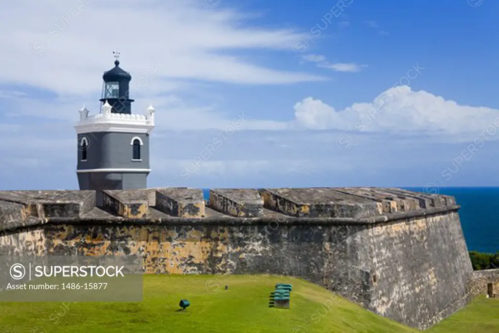 El Morro Lighthouse on Castillo San Felipe del Morro, Old San Juan, San Juan, Puerto Rico