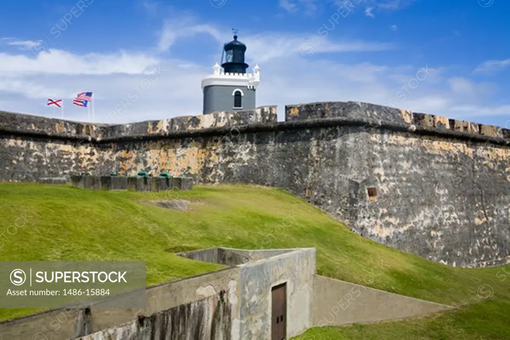 El Morro Lighthouse on Castillo San Felipe del Morro, Old San Juan, San Juan, Puerto Rico