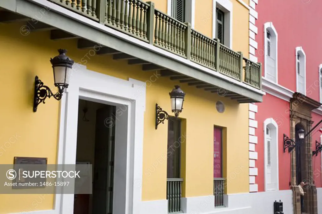 Colonial buildings in the Old City of San Juan, Puerto Rico