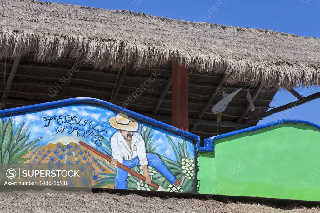 Mexico, Quintana Roo, Costa Maya, Mahahaul Beach, Store on Beach Boardwalk