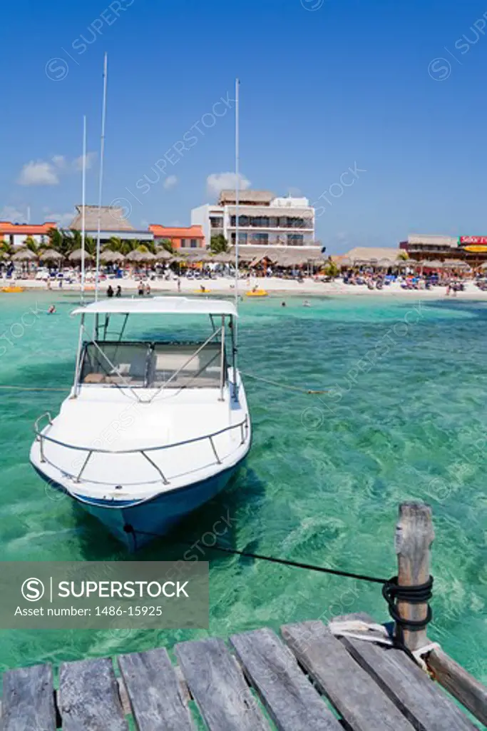 Pier on Mexico, Quintana Roo, Costa Maya,  Mahahaul Beach