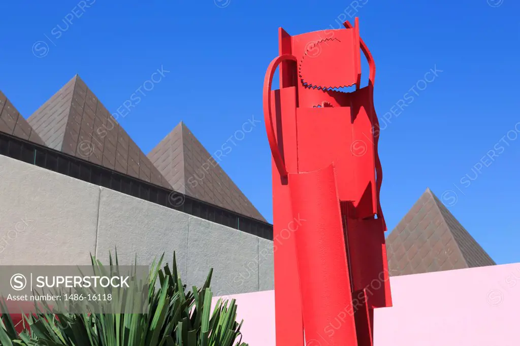 Low angle view of a statue outside a museum, Art Museum of South Texas, Corpus Christi, Texas, USA
