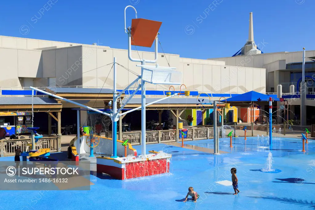 Children playing in an amusement park, Texas State Aquarium, North Beach, Corpus Christi, Texas, USA