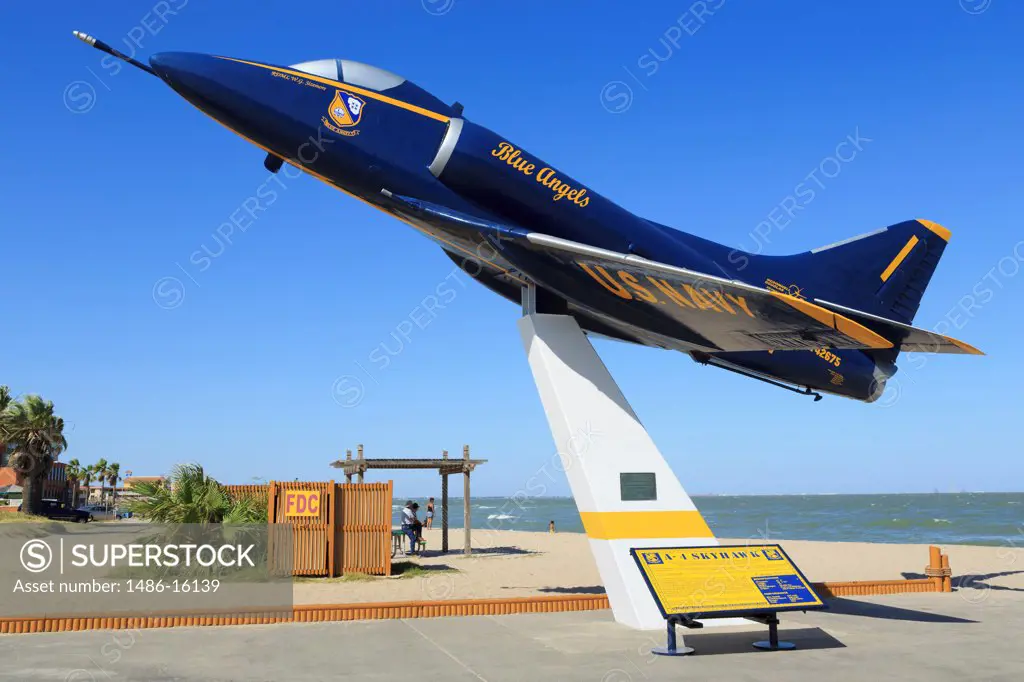 US navy fighter plane at the USS Lexington Museum, North Beach, Corpus Christi, Texas, USA