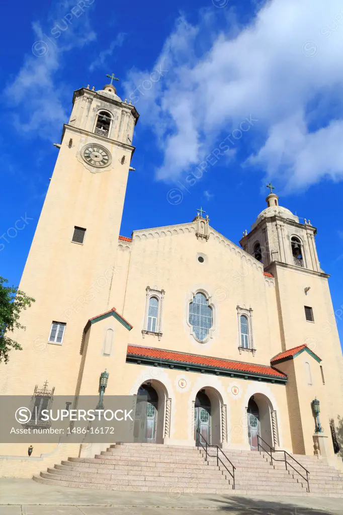 Low angle view of a cathedral, Corpus Christi Cathedral, Corpus Christi, Texas, USA