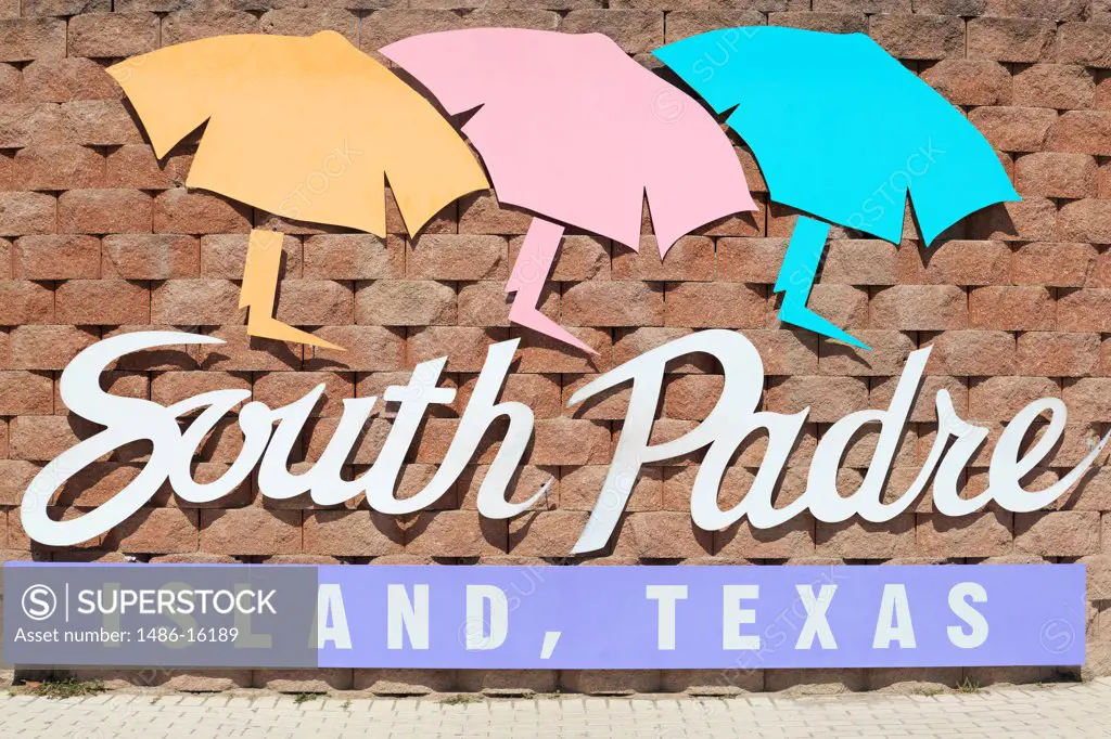 Close-up of a signboard, South Padre Island, Texas, USA
