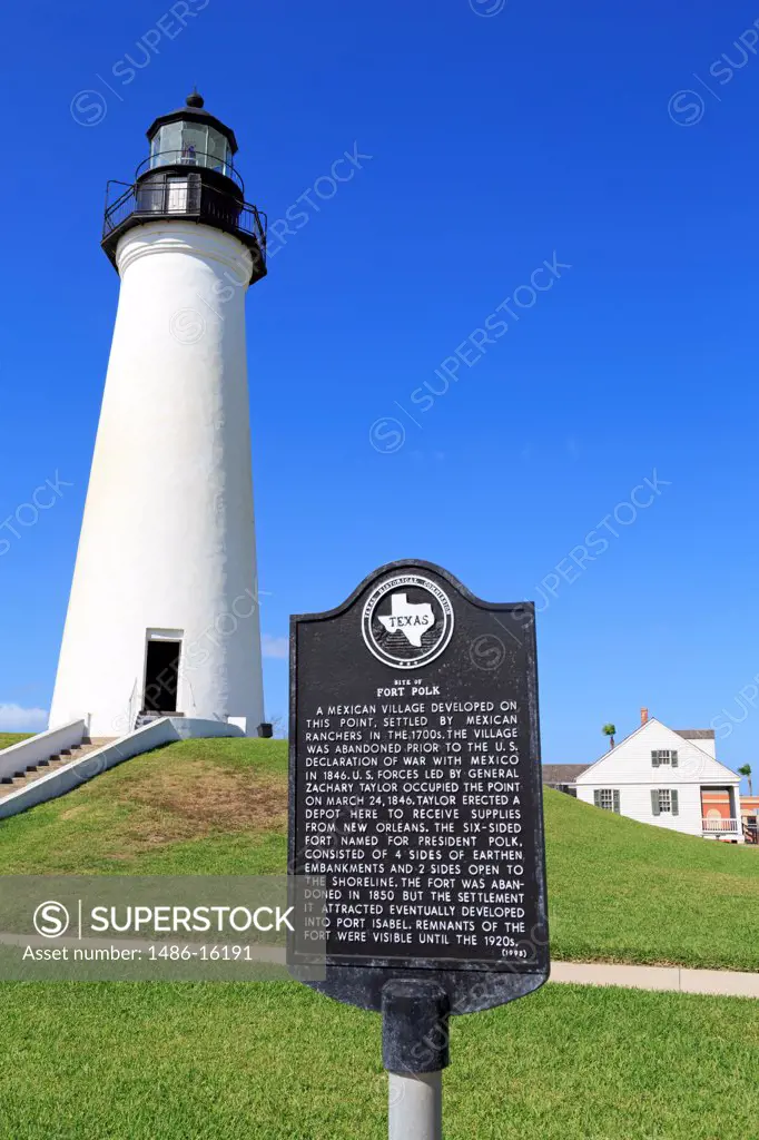 Lighthouse on a hill, Point Isabel Lighthouse, Port Isabel, Texas, USA