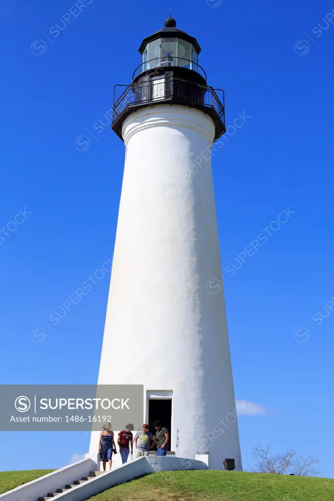 Tourists at a lighthouse, Point Isabel Lighthouse, Port Isabel, Texas, USA