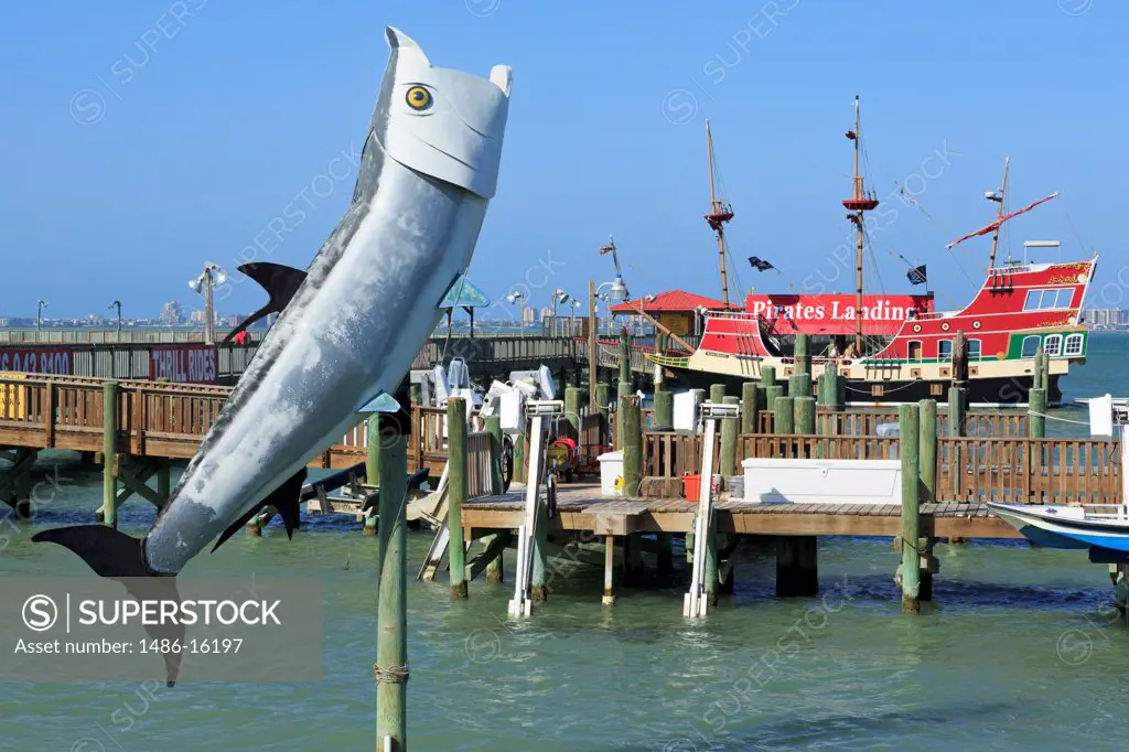 Fishing pier in the sea, Port Isabel, Texas, USA
