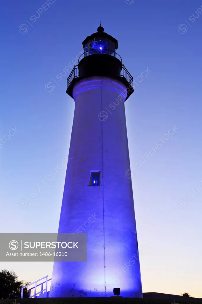 Low angle view of a lighthouse, Point Isabel Lighthouse, Port Isabel, Texas, USA