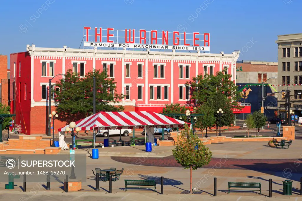 USA, Wyoming, Cheyenne, The Wrangler Store in Cheyenne Depot Plaza, Historic District, USA, Wyoming