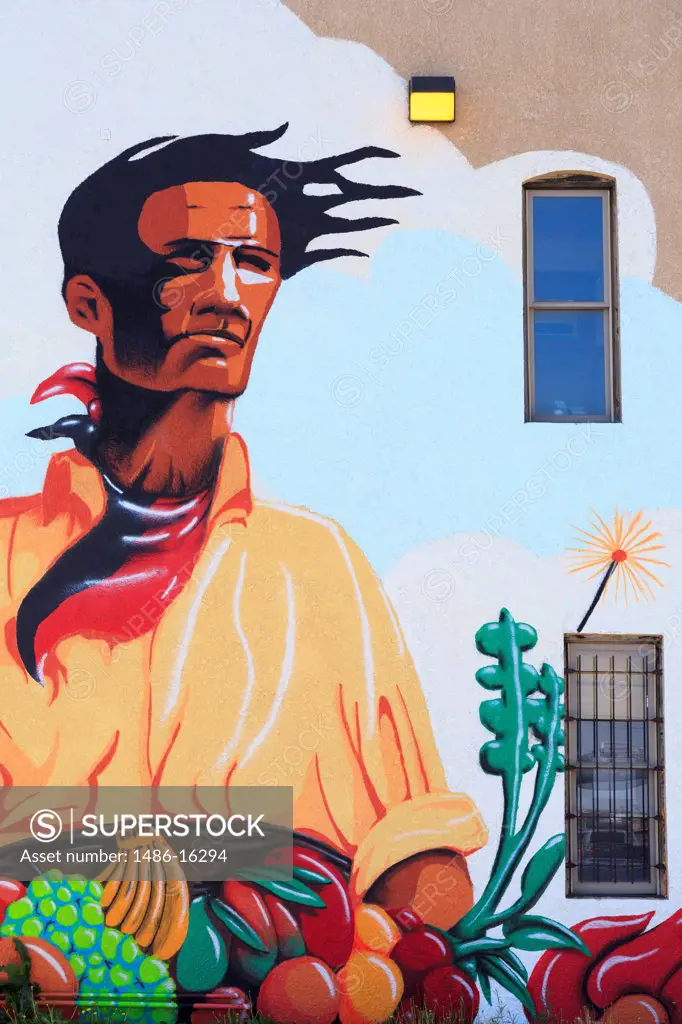 USA, Wyoming, Laramie, Downtown mural