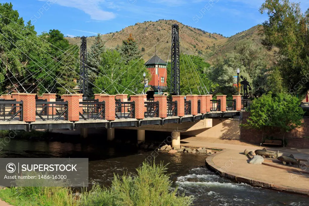 USA, Colorado, Golden, Clear Creek Bridge