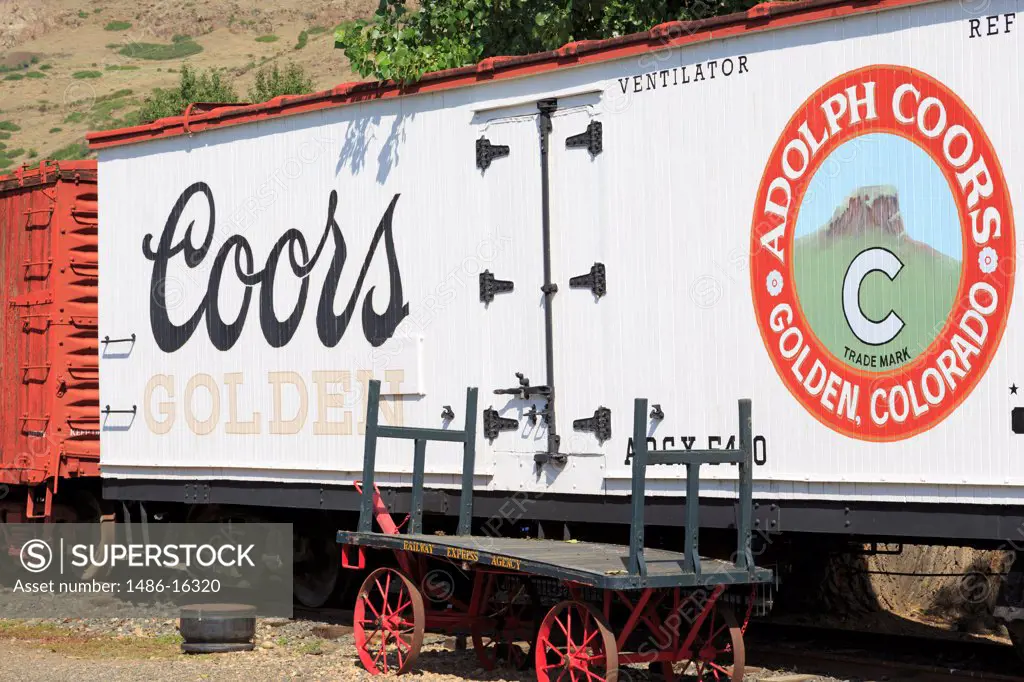 USA, Colorado, Golden, Coors Beer carriage at Colorado Railroad Museum